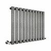 Lulea 600 x 760mm Black Silver Single Flat Panel Horizontal Designer Radiator