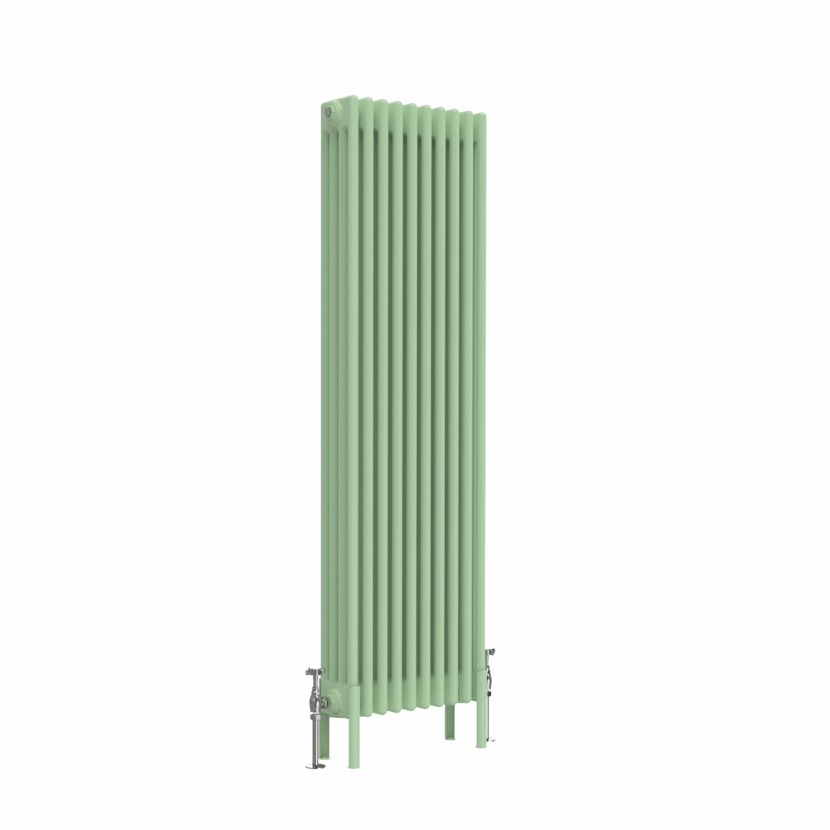 Bern 1500 x 470mm Traditional Pastel Green Vertical Four Column Radiator