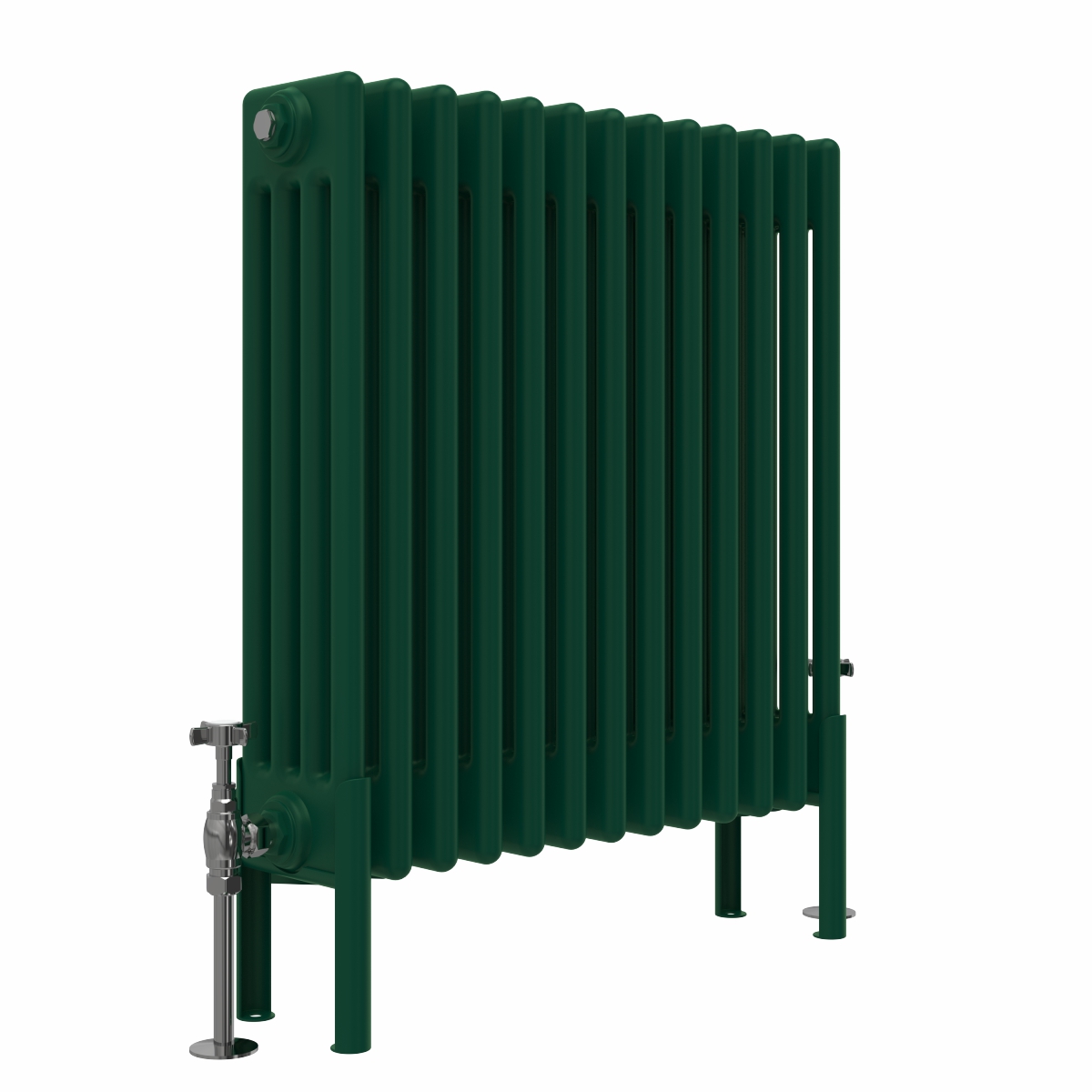 Bern 600 x 605mm Traditional Moss Green Horizontal Four Column Radiator