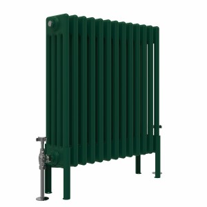 Bern 600 x 605mm Traditional Moss Green Horizontal Four Column Radiator