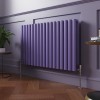 Norden 600 x 1004mm Elegant Purple Double Horizontal Oval Column Designer Radiator
