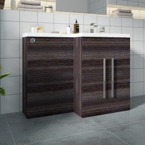 Calm Grey Right Hand Combination Vanity Unit Set with Concealed Cistern (No Toilet)