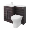 Calm Grey Left Hand Combination Vanity Unit with Rak-Resort Toilet & Soft Close Seat & Concealed Cistern - 1100mm