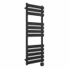 Juva 1200 x 450mm Satin Black Flat Panel Thermostatic Touch Control Wifi Electric Heated Towel Rail