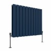 Karlstad 600 x 750mm Sapphire Blue Double Horizontal Flat Panel Designer Radiator