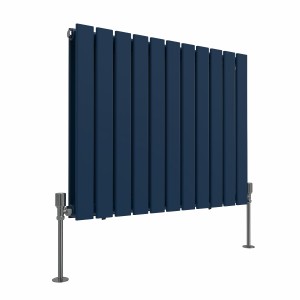 Karlstad 600 x 750mm Sapphire Blue Double Horizontal Flat Panel Designer Radiator