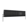 Bern 300 x 1460mm Black Silver Triple Horizontal Column Radiator