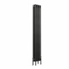 Bern 1800 x 290mm Black Silver Four Column Vertical Traditional Radiator