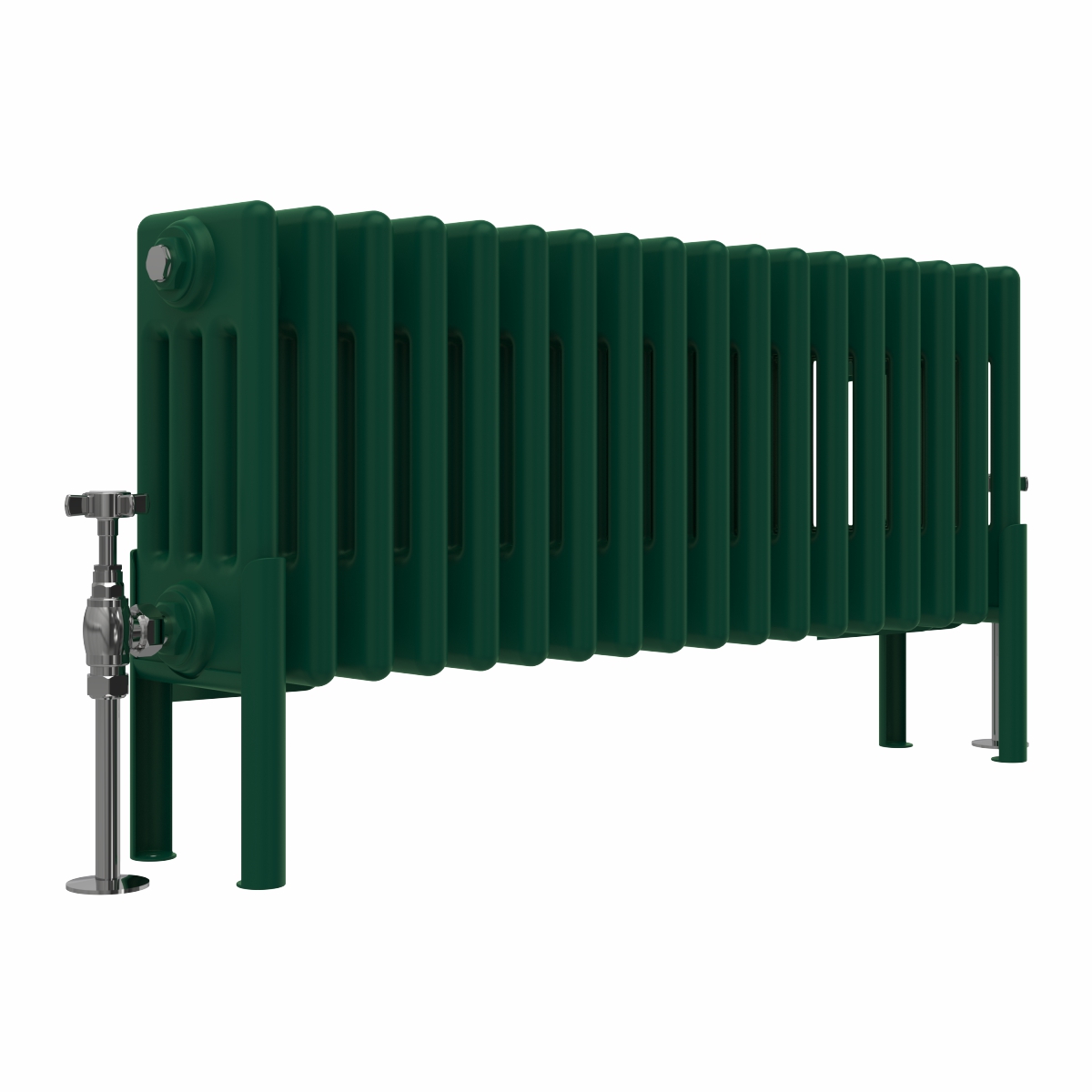 Bern 300 x 830mm Traditional Moss Green Horizontal Four Column Radiator