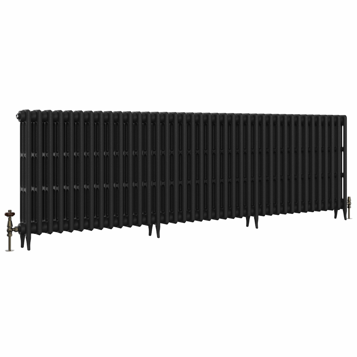 Classic 745 x 2452mm Black Primered Finish Triple Column Cast Iron Radiator - 39 Sections