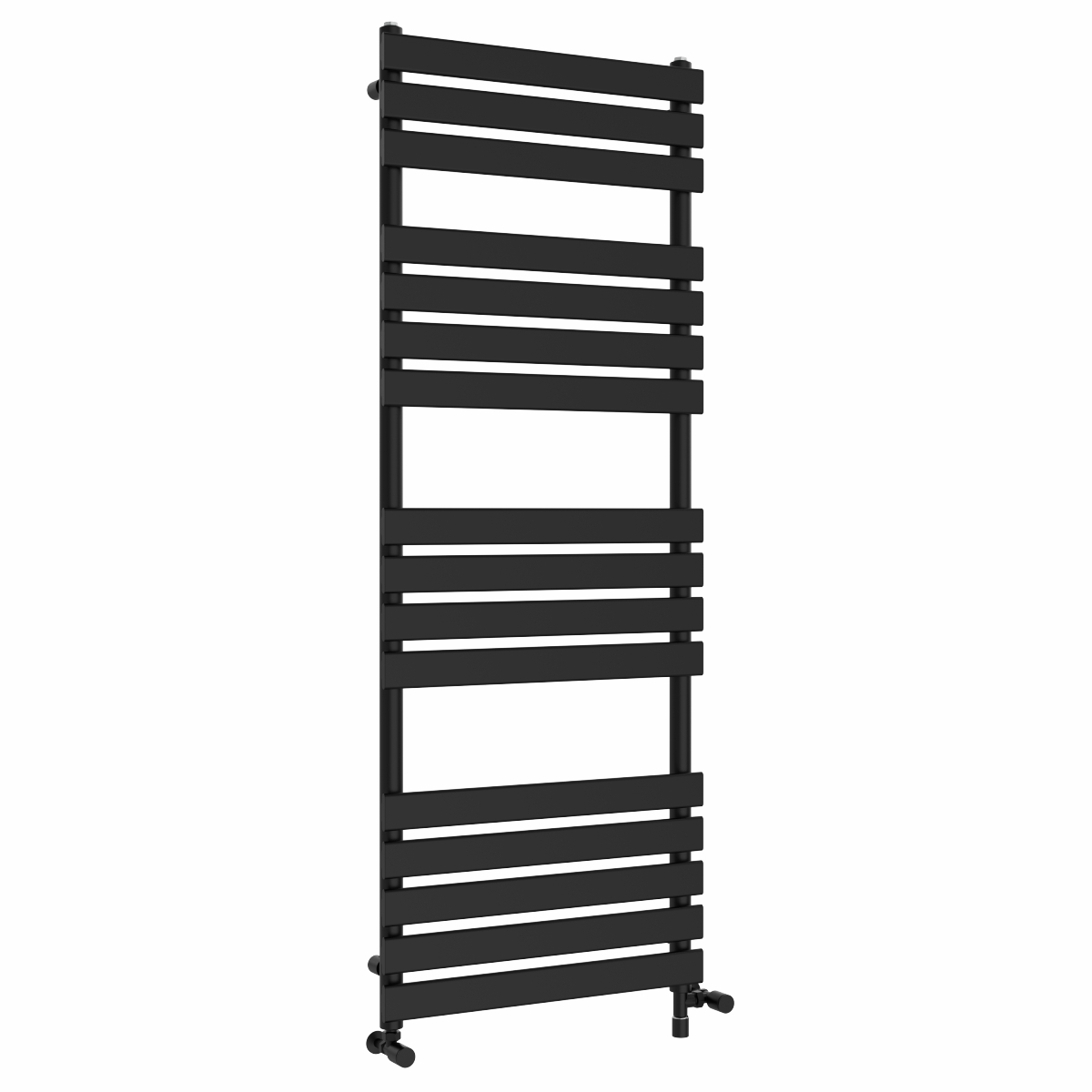 Juva 1600 x 600mm Dual Fuel Satin Black Flat Panel Simple Electric Heated Towel Rail