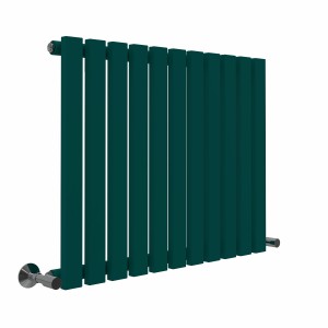 Lulea 600 x 760mm Blue Green Single Flat Panel Horizontal Designer Radiator