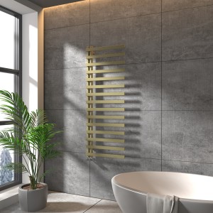 Kemi 1600 x 600 Designer Towel Radiator - Brushed Brass