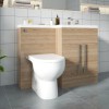 Calm Oak Right Hand Combination Vanity Unit with RAK-Tonique Toilet & Soft Close Seat & Concealed Cistern - 1100mm