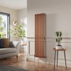 Lulea 1600 x 410mm Metallic Bronze Single Flat Panel Vertical Designer Radiator
