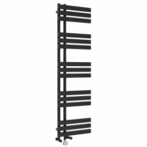 Koli 1600 x 450mm Dual Fuel Black Thermostatic Touch Control Wifi Electric Heated Towel Rail -