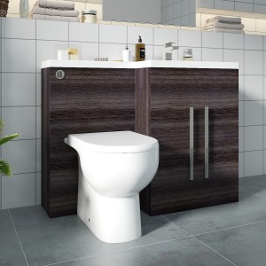 Calm Grey Right Hand Combination Vanity Unit with RAK-Tonique Toilet & Soft Close Seat & Concealed Cistern - 1100mm