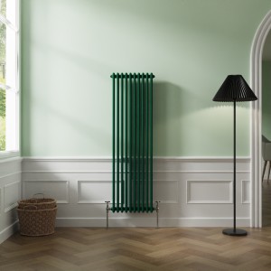 Bern 1500 x 470mm Moss Green Double Vertical Column Radiator