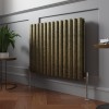 Norden 600 x 768mm Black Gold Double Horizontal Oval Column Designer Radiator