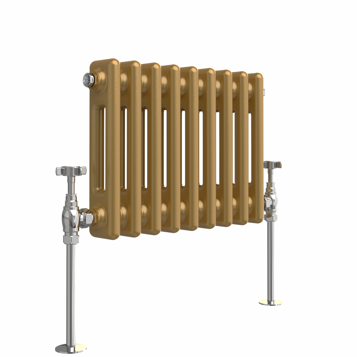 Bern 300 x 425mm Metallic Gold Double Horizontal Column Radiator