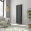 Norden 1800 x 591mm Anthracite Double Vertical Oval Tube Designer Radiator