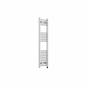 Bergen 1200 x 300mm Straight Chrome Prefilled Electric Heated Towel Rail