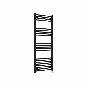 Fjord 1400 x 600mm Curved Black Thermostatic Touch Control Electric Heated Towel Rail