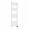 Fjord 1800 x 600mm Curved White Thermostatic Wifi Control Electric Heated Towel Rail