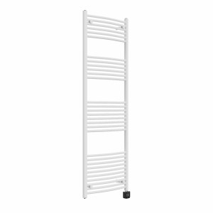Fjord 1800 x 600mm Curved White Thermostatic Wifi Control Electric Heated Towel Rail