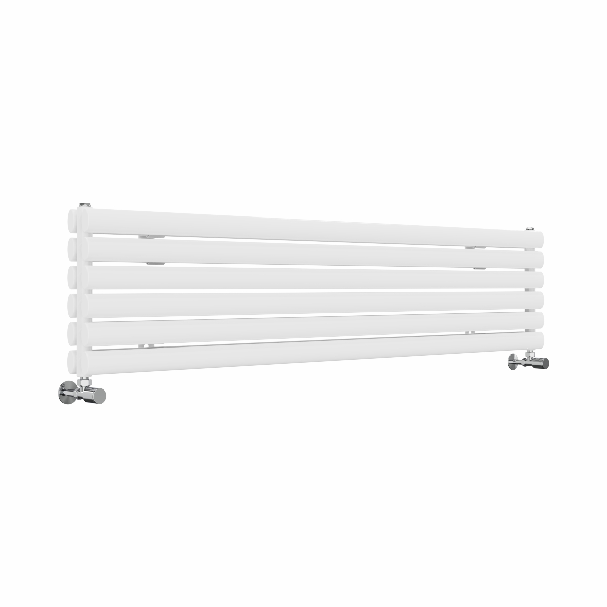 Norden 355 x 1600mm White Double Horizontal Oval Tube Designer Radiator
