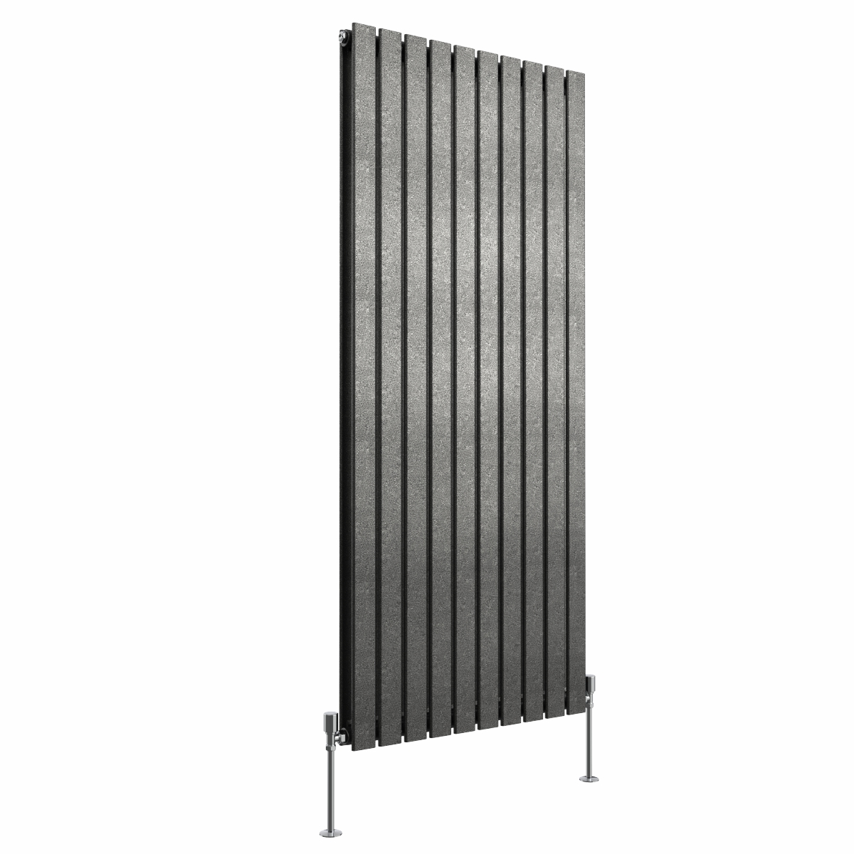 Karlstad 1600 x 682mm Black Silver Double Vertical Flat Panel Designer Radiator