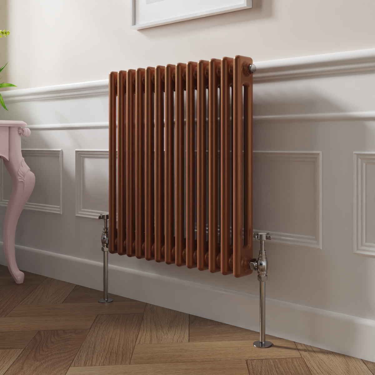 Bern 600 x 605mm Metallic Bronze Double Horizontal Column Radiator