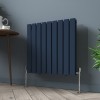 Karlstad 600 x 614mm Sapphire Blue Double Horizontal Flat Panel Designer Radiator
