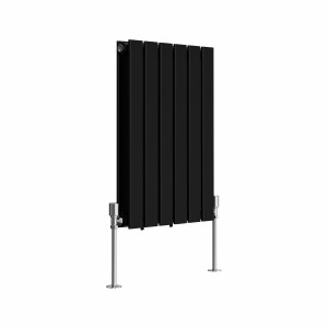 Karlstad 600 x 410mm Black Double Horizontal Flat Panel Designer Radiator