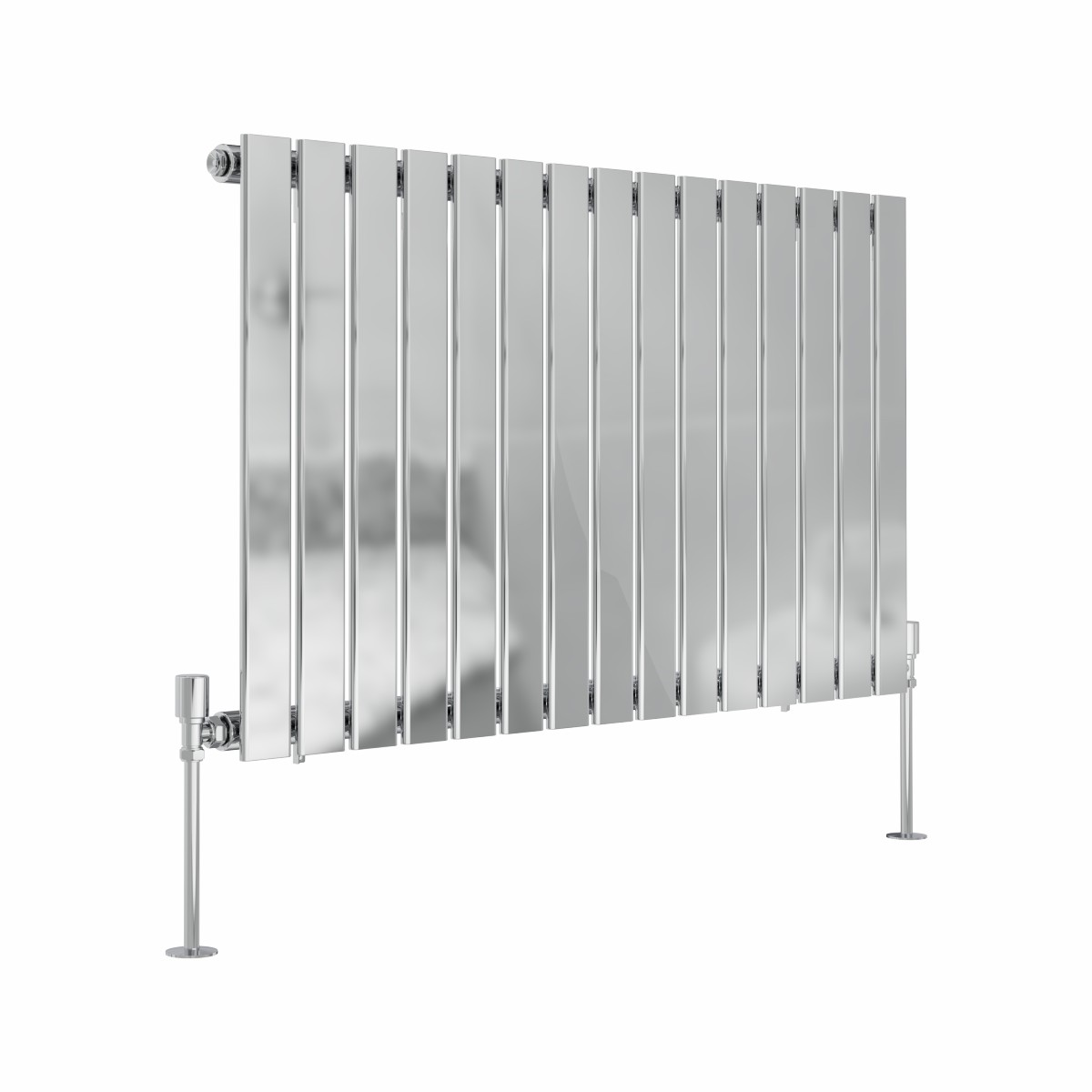 Karlstad 600 x 1022mm Chrome Single Horizontal Flat Panel Designer Radiator