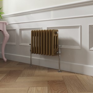 Bern 300 x 425mm Metallic Gold Triple Horizontal Column Radiator