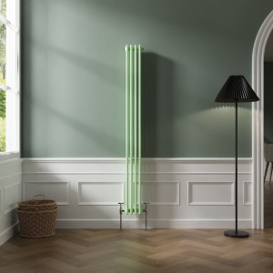 Bern 1800 x 200mm Pastel Green Triple Vertical Column Radiator