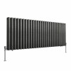 Norden 600 x 1594mm Black Silver Double Horizontal Oval Column Designer Radiator