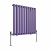 Norden 600 x 591mm Elegant Purple Single Horizontal Oval Column Designer Radiator