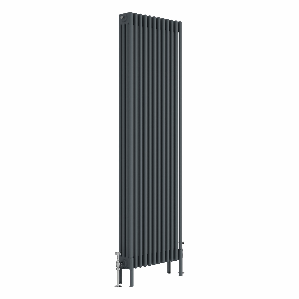 Bern 1800 x 560mm Anthracite Four Column Vertical Traditional Radiator