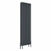 Bern 1800 x 560mm Traditional Anthracite Vertical Four Column Radiator