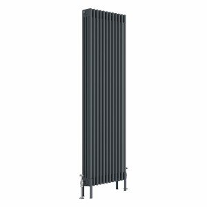 Bern 1800 x 560mm Anthracite Four Column Vertical Traditional Radiator