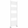 Fjord 1800 x 600mm Curved White Heated Towel Rail