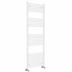 Fjord 1800 x 600mm Curved White Heated Towel Rail