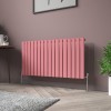 Karlstad 600 x 1158mm Rose Pink Single Horizontal Flat Panel Designer Radiator