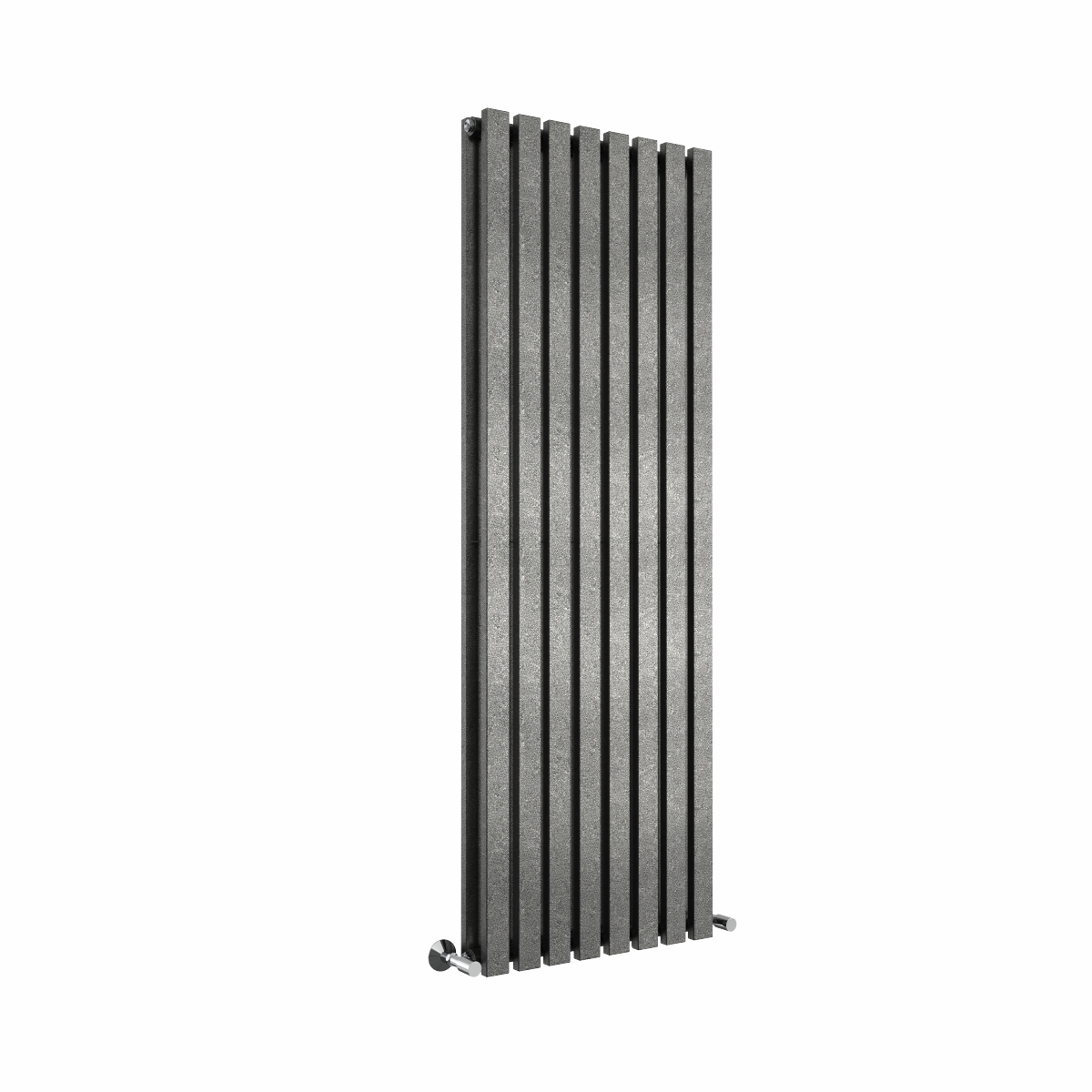 Lulea 1600 x 550mm Black Silver Double Vertical Flat Panel Designer Radiator
