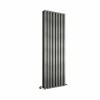 Lulea 1600 x 550mm Black Silver Double Flat Panel Vertical Designer Radiator