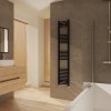 Fjord 1600 x 300mm Curved Black Heated Towel Rail