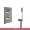 Thurso Chrome Twin Round Handle Concealed Valve - Choice of  Hand Shower