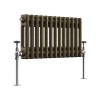 Bern 300 x 605mm Black Gold Double Horizontal Column Radiator